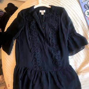 Loft, navy flounce dress, 00P